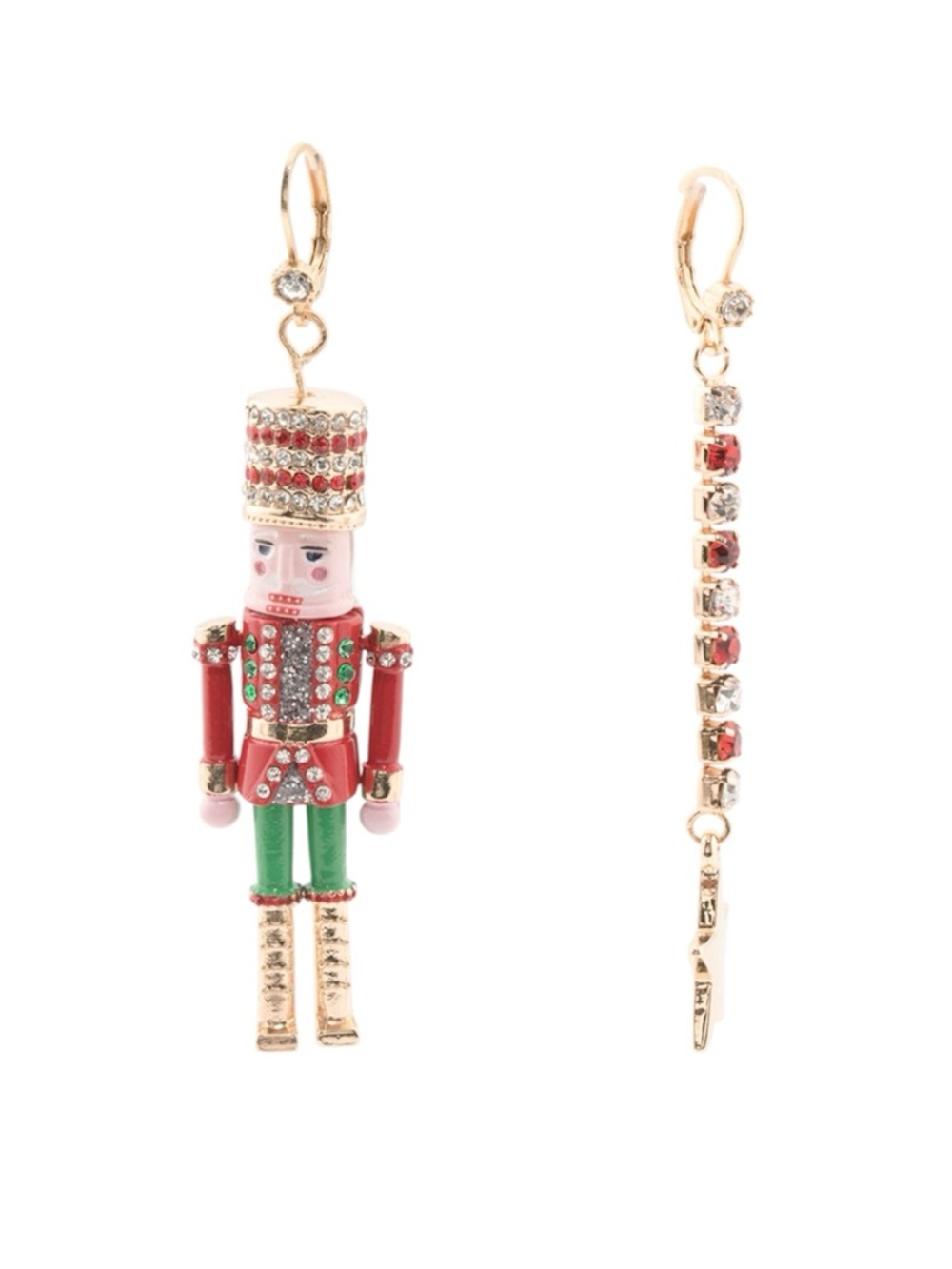 Betsey Johnson Nutcracker  Mismatch Red Earrings